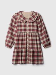 Gap Red Tiered Flannel Shirt Dress (6mths-5yrs) - Image 1 of 3