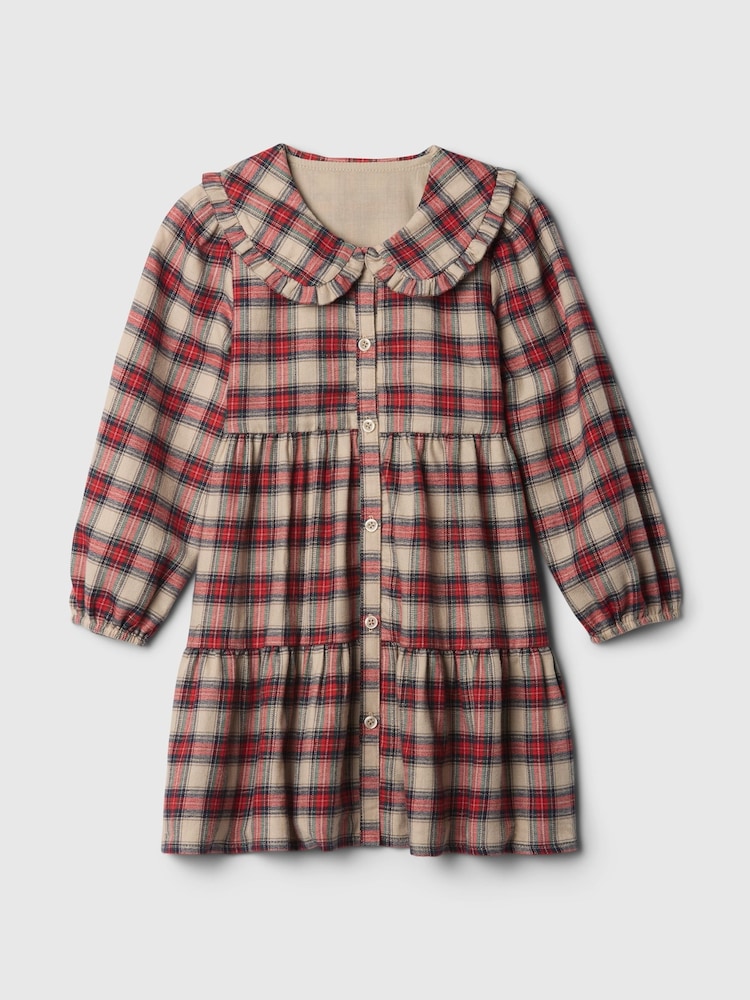 Gap Red Tiered Flannel Shirt Dress (6mths-5yrs) - Image 1 of 3