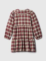 Gap Red Tiered Flannel Shirt Dress (6mths-5yrs) - Image 2 of 3