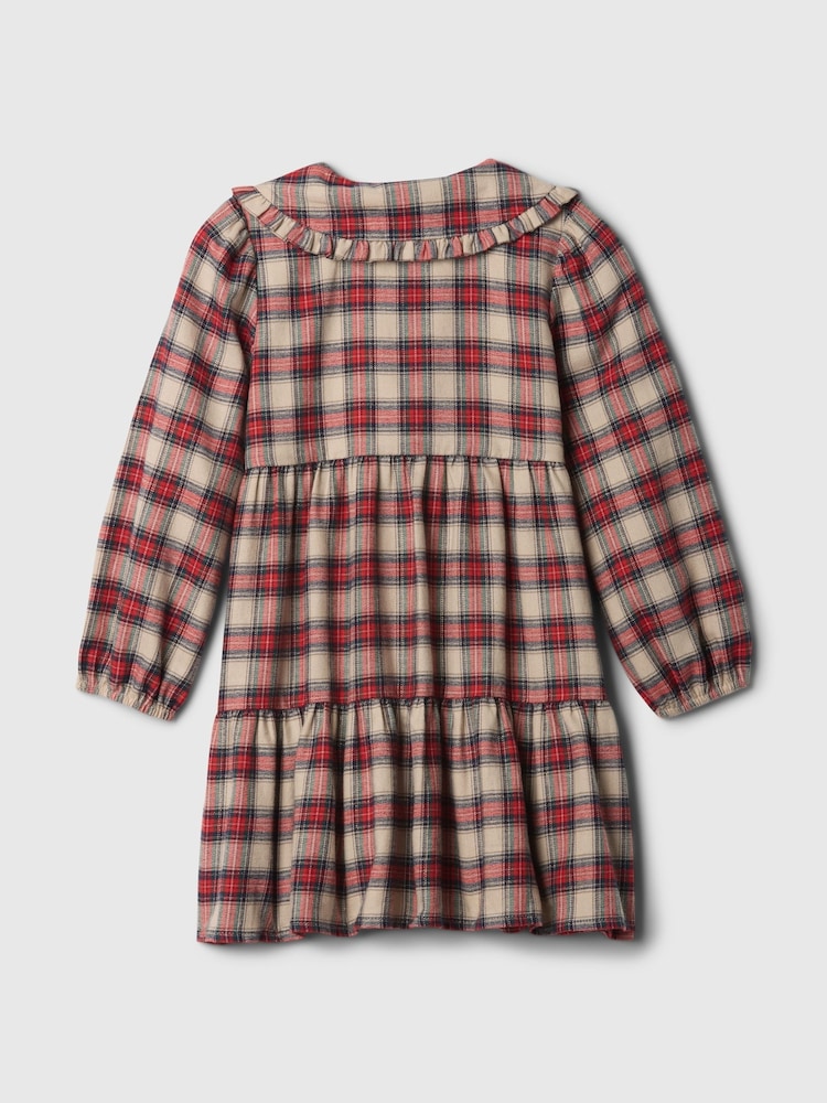 Gap Red Tiered Flannel Shirt Dress (6mths-5yrs) - Image 2 of 3