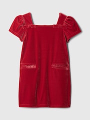 Gap Red Velour Bow Shift Dress (6mths-5yrs) - Image 2 of 4