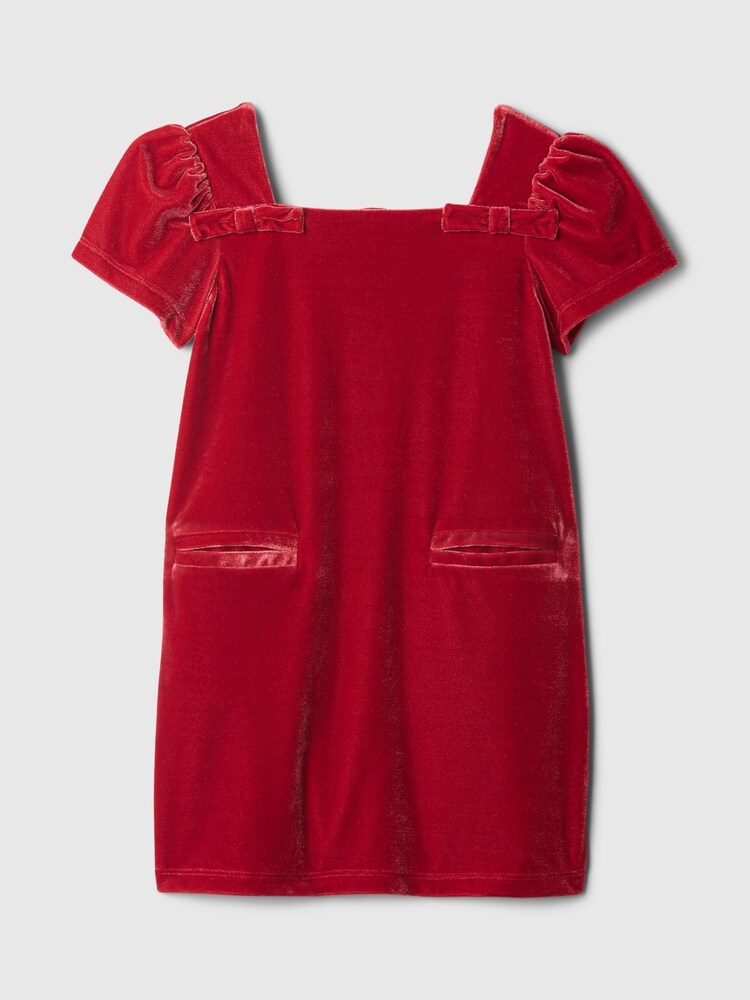 Gap Red Velour Bow Shift Dress (6mths-5yrs) - Image 2 of 4 Gap Red Velour Bow Shift Dress (6mths-5yrs) - Image 2 of 4