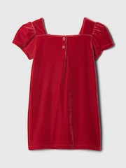 Gap Red Velour Bow Shift Dress (6mths-5yrs) - Image 3 of 4