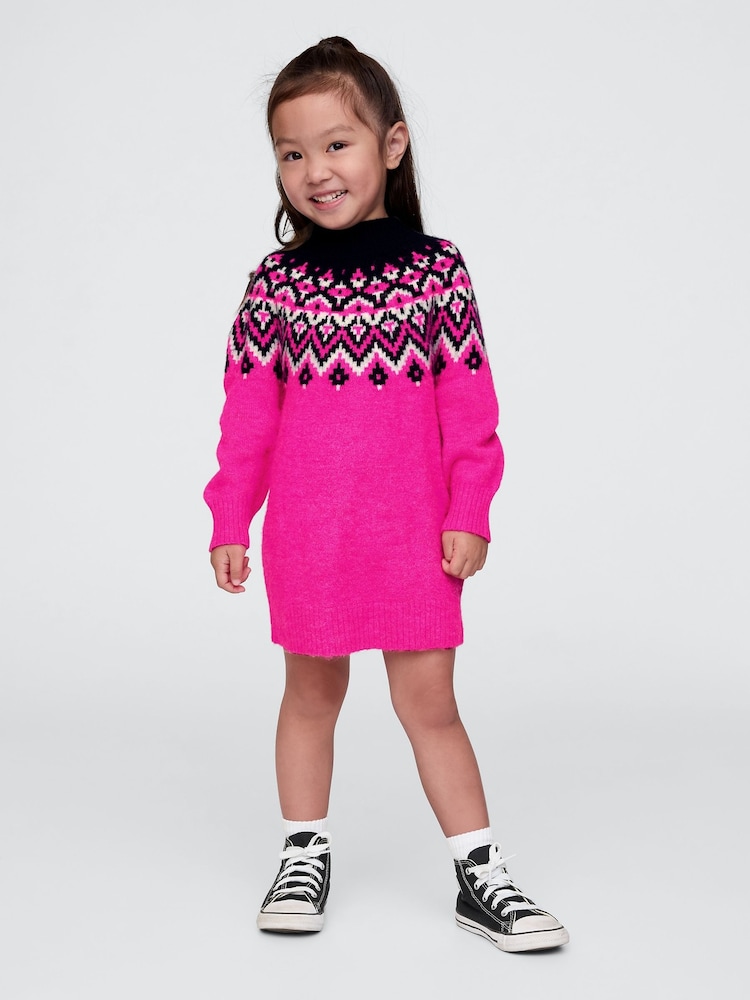 Gap Pink Fair Isle Jumper Dress (6mths-5yrs) - Image 1 of 4