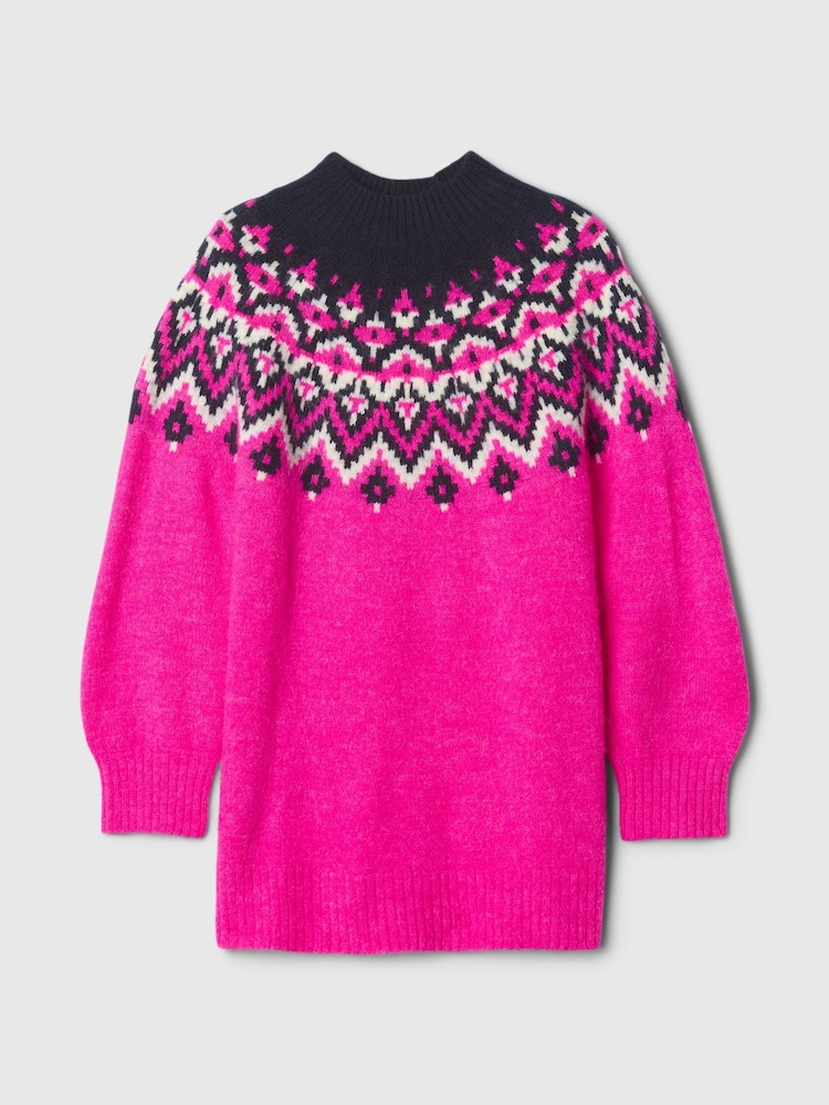 Gap Pink Fair Isle Jumper Dress (6mths-5yrs) - Image 2 of 4 Gap Pink Fair Isle Jumper Dress (6mths-5yrs) - Image 2 of 4