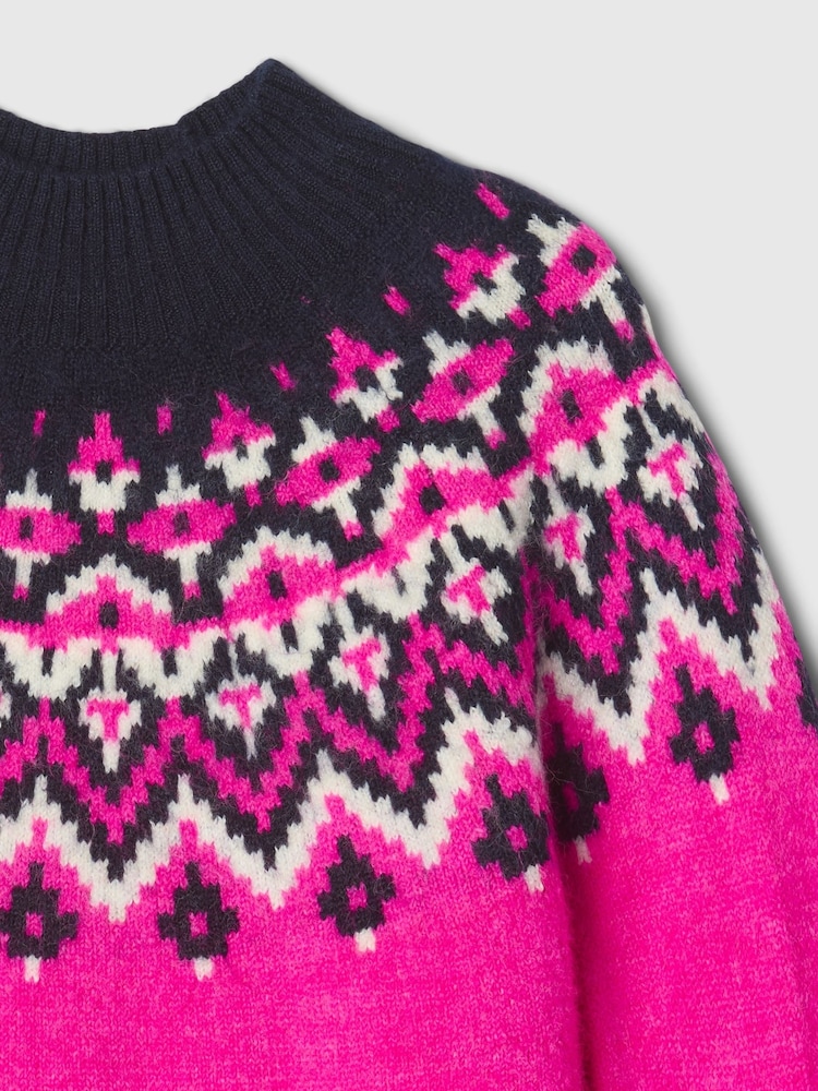 Gap Pink Fair Isle Jumper Dress (6mths-5yrs) - Image 4 of 4