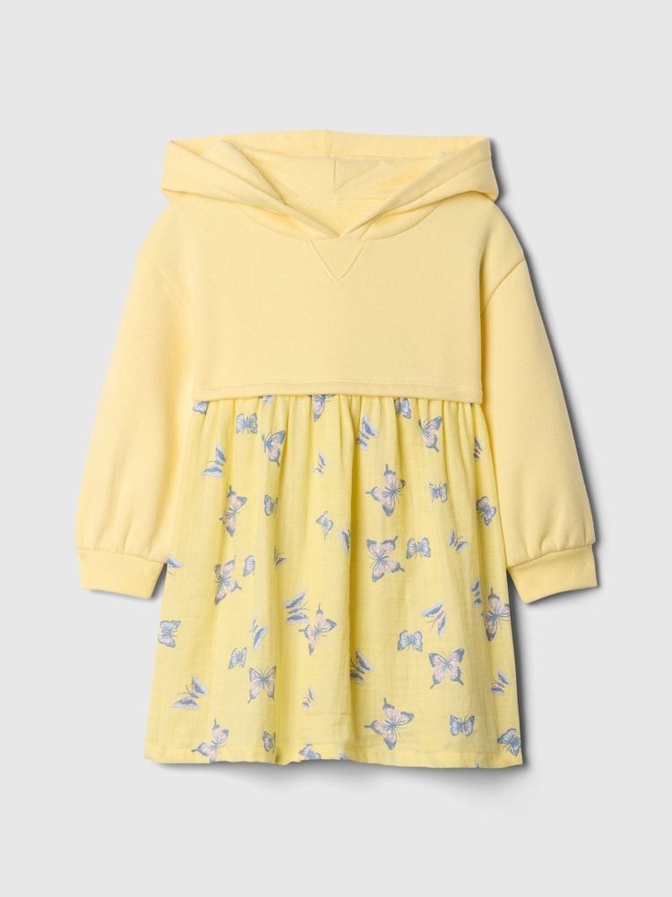 Gap Yellow 2-in-1 Vintage Soft Hoodie Dress (6mths-5yrs) - Image 1 of 3