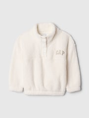 Gap White Recycled Sherpa Quarter-Snap Fleece (6mths-5yrs) - Image 1 of 2