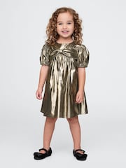Gap Gold Metallic Bow Dress (6mths-5yrs) - Image 1 of 3