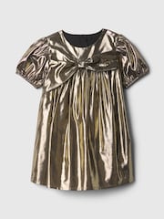 Gap Gold Metallic Bow Dress (6mths-5yrs) - Image 2 of 3