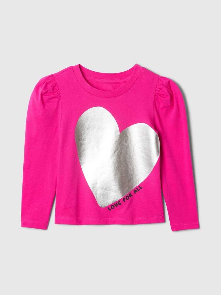 Gap Pink Puff Long Sleeve T-Shirt (6mths-5yrs) - Image 1 of 2