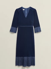 Hobbs Blue Mary Velvet Dress - Image 5 of 5