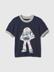Gap Navy Blue Buzz Lightyear Disney Toy Story Cotton Short Sleeve T-Shirt (6mths-5yrs) - Image 1 of 2