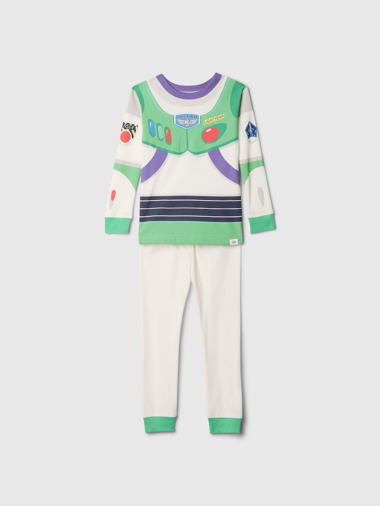 Gap White Buzz Lightyear Disney Toy Story Cotton Long Sleeve Pyjamas (12mths-5yrs) - Image 1 of 1