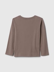 Gap Brown Long Sleeve Crew Neck Graphic T-Shirt (6mths-5yrs) - Image 2 of 3