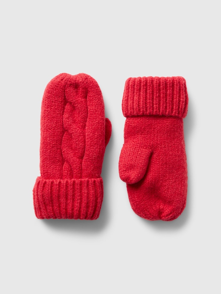 Rojo - Mitones de punto trenzado en Cashsoft para niños pequeños de Gap - Imagen 1 de 1
