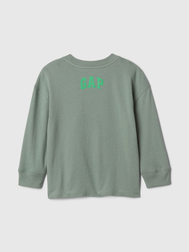 Gap Green Pumbaa & Timon Disney Lion King Graphic Long Sleeve T-Shirt (6mths-5yrs) - Image 2 of 2