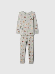 Gap Grey Driving Home For Christmas Print Pyjamas (6mths-5yrs) - Image 1 of 2
