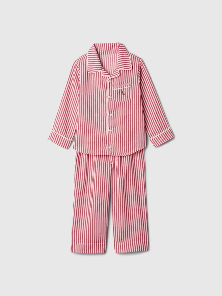 Gap Red Stripe Matching Family Christmas Long Sleeve Button Pyjamas (6mths-5yrs) - Image 2 of 3 Gap Red Stripe Matching Family Christmas Long Sleeve Button Pyjamas (6mths-5yrs) - Image 2 of 3