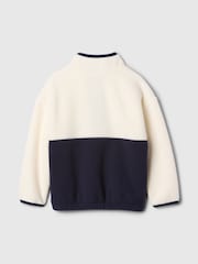 Gap Cream & Navy Blue Sherpa Half-Zip Fleece (6mths-5yrs) - Image 2 of 3