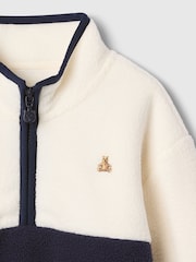 Gap Cream & Navy Blue Sherpa Half-Zip Fleece (6mths-5yrs) - Image 3 of 3