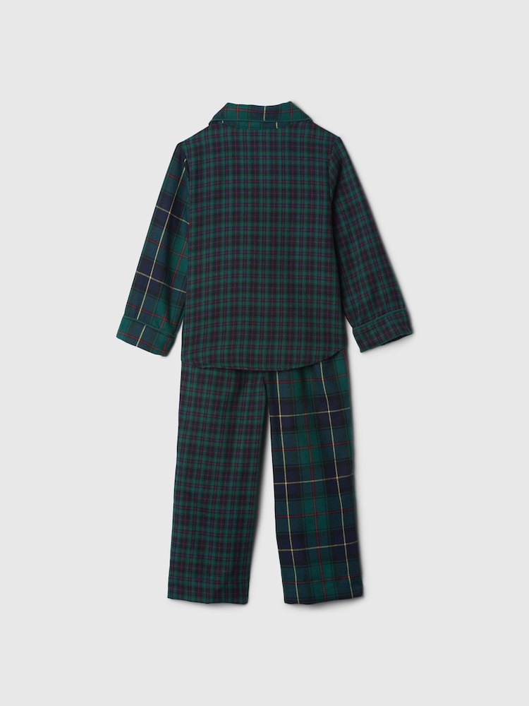Gap Green Matching Family Christmas Kids Flannel Pyjamas (6mths-5yrs) - Image 2 of 4