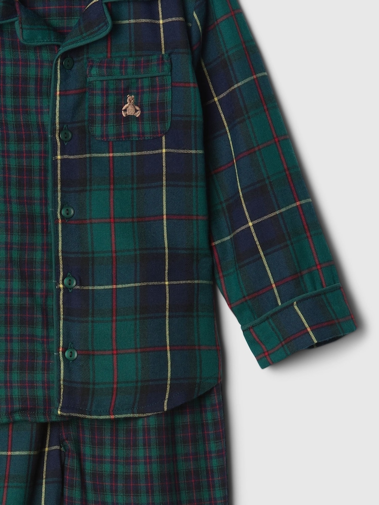 Gap Green Matching Family Christmas Kids Flannel Pyjamas (6mths-5yrs) - Image 4 of 4