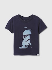 Темно-синий с принтом Storm Trooper - футболка с принтом Gap Star Wars (6мес. -5лет) - Изображение 1 из 3