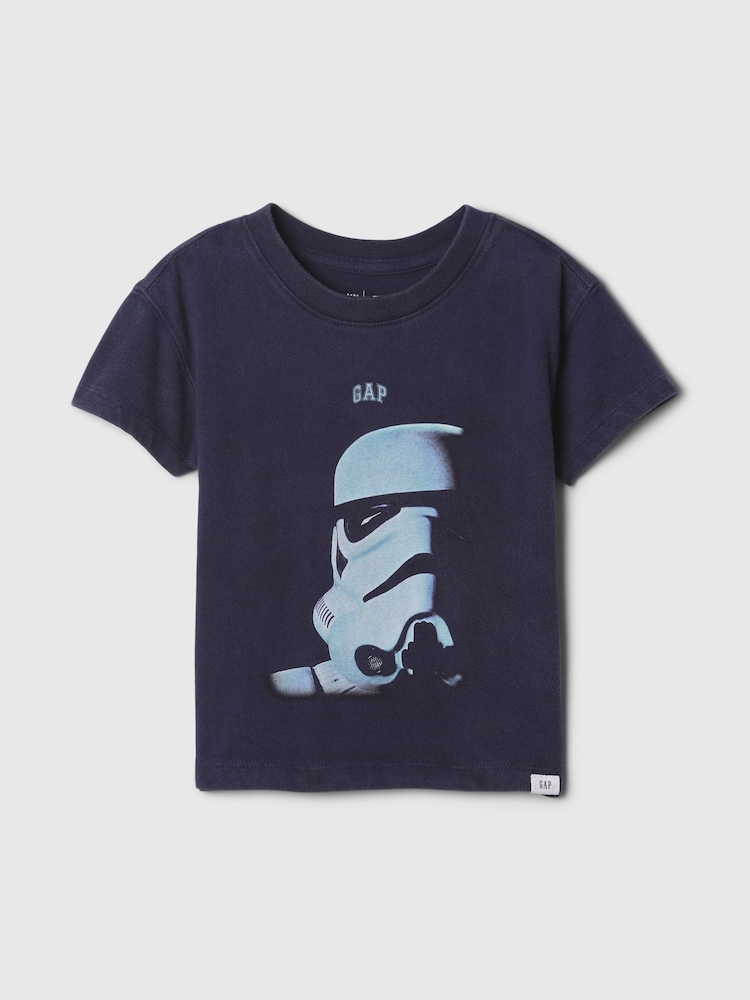 Темно-синий с принтом Storm Trooper - футболка с принтом Gap Star Wars (6мес. -5лет) - Изображение 1 из 3