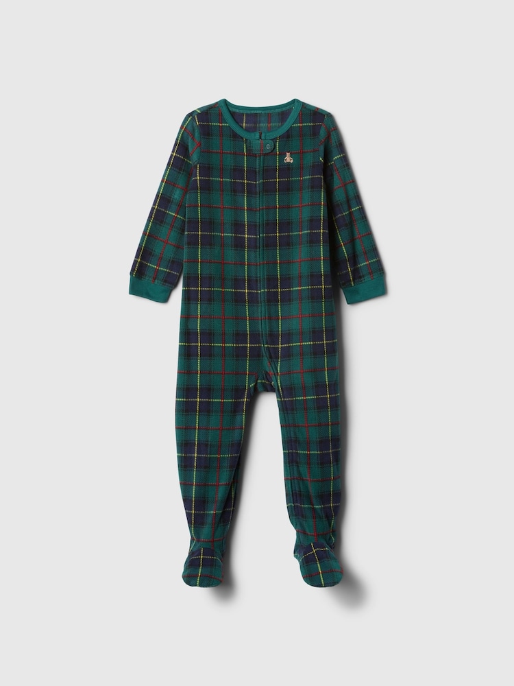 Gap Green Christmas Check Sleepsuit (Newborn-24mths) - Image 1 of 3