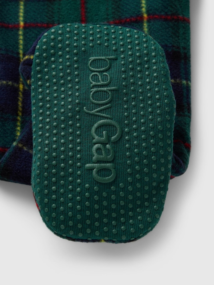 Gap Green Christmas Check Sleepsuit (Newborn-24mths) - Image 3 of 3