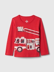 Gap Red Long Sleeve Crew Neck Graphic T-Shirt (6mths-5yrs) - Image 1 of 2