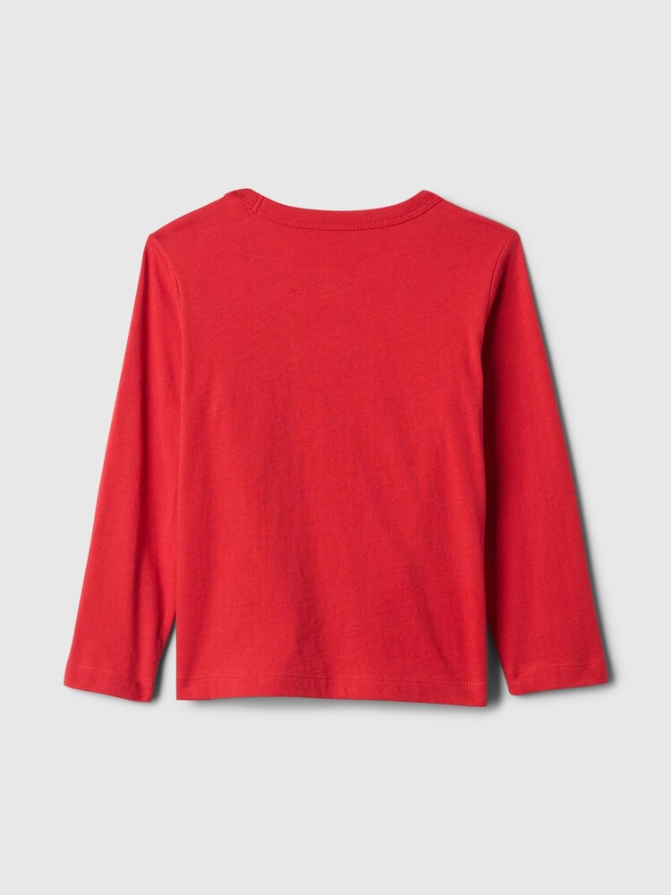 Gap Red Long Sleeve Crew Neck Graphic T-Shirt (6mths-5yrs) - Image 2 of 2 Gap Red Long Sleeve Crew Neck Graphic T-Shirt (6mths-5yrs) - Image 2 of 2