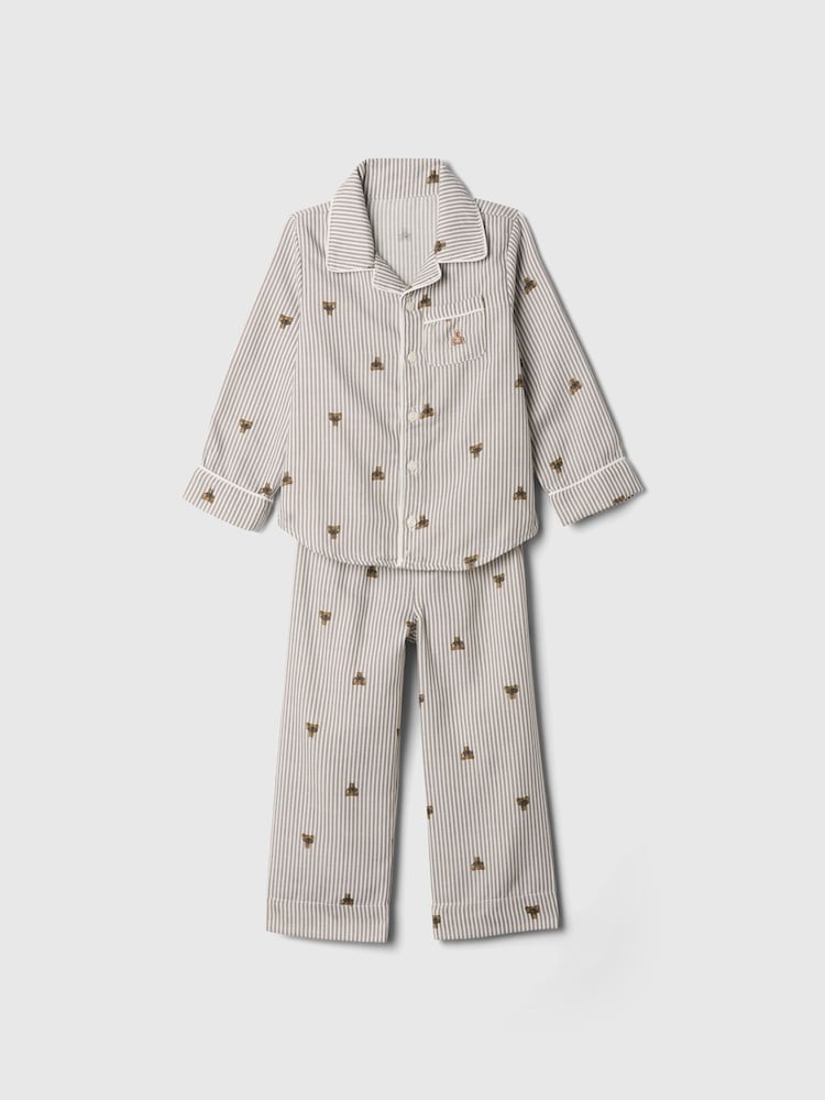 Gap Grey Matching Family Christmas Long Sleeve Button Pyjamas (6mths-5yrs) - Image 2 of 3
