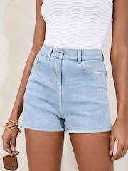 Azul blanqueado - Lipsy Denim Turn Up Shorts - Imagen 1 de 4