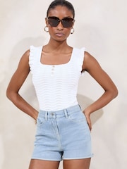 Azul blanqueado - Lipsy Denim Turn Up Shorts - Imagen 3 de 4