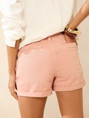 Lipsy Light Pink Denim Double Button Turn Up Shorts - Image 4 of 4