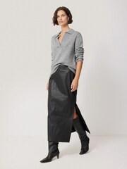 Jigsaw Grey Compact Wool Collar Tops - Image 2 of 7