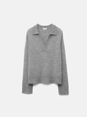 Jigsaw Grey Compact Wool Collar Tops - Image 7 of 7