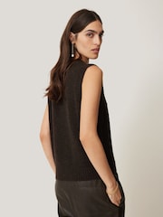 Jigsaw Brown Cashmere Crew Neck Tank - Image 3 of 7