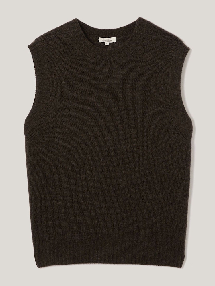 Jigsaw Brown Cashmere Crew Neck Tank - Image 7 of 7 Jigsaw Brown Cashmere Crew Neck Tank - Image 7 of 7