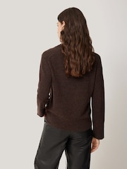 Jigsaw Brown Compact Wool Collar Tops - Image 4 of 6