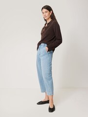 Jigsaw Brown Compact Wool Collar Tops - Image 5 of 6