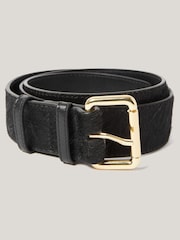 Jigsaw Black Calf Hair Belt - Image 1 of 4