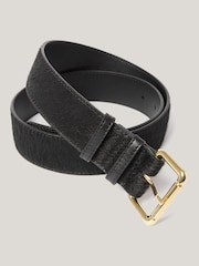 Jigsaw Black Calf Hair Belt - Image 3 of 4