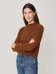 Jigsaw Coffee Cloud Cashmere Eldon Jumper - Image 1 of 8