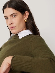 Jigsaw Olive Green Wool Cashmere Blend Jumper - Image 1 of 6