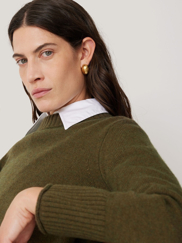 Jigsaw Olive Green Wool Cashmere Blend Jumper - Image 1 of 6