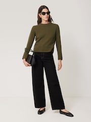 Jigsaw Olive Green Wool Cashmere Blend Jumper - Image 4 of 6