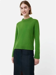 Jigsaw Dark Green Compact Wool Crew Jumper - Image 1 of 3